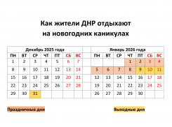 Жителям ДНР напомнили, как они будут отдыхать на новогодних праздниках 2025-2026 года: как отдыхают в России