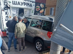 Женщина за рулем «Шкоды» разнесла шаурмячную в Донецке
