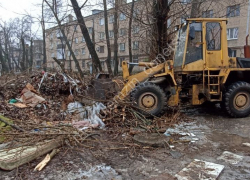 Во дворах Донецка коммунальщики продолжают уборку упавших веток и деревьев
