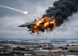 Американский истребитель F-16 Fighting Falcon сбили в небе над ДНР