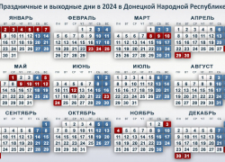 Стало известно, сколько праздничных выходных дней будет в ДНР в 2024 году