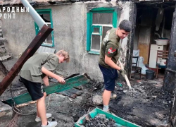 Последствия пожара в Донецке помогли устранить волонтеры Народного фронта