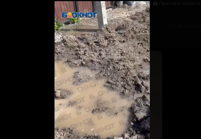 Двор в Макеевке ДНР превращается в болото из-за изношенного водовода