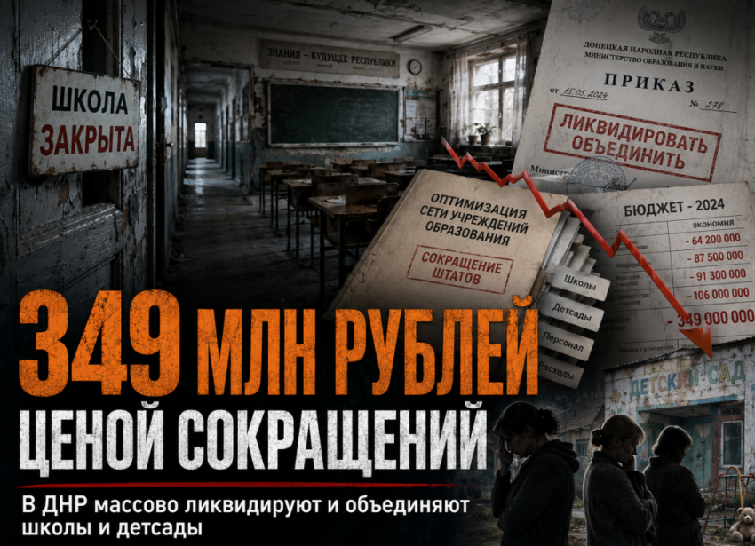 349 млн рублей ценой увольнений: в ДНР массово ликвидируют и объединяют школы и детсады из-за экономии бюджета