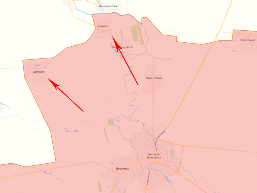 МО РФ подтвердило контроль над Бурлацким и Скудным: русские войска наступают севернее Великой Новоселки