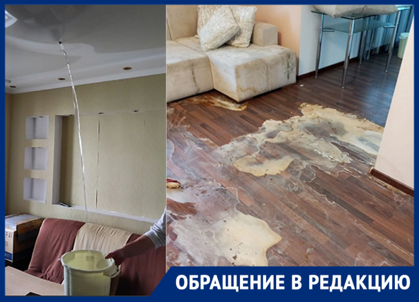 Набираем воду ведрами с потолка: в Киевском районе Донецка из-за дырявой крыши настоящий потоп