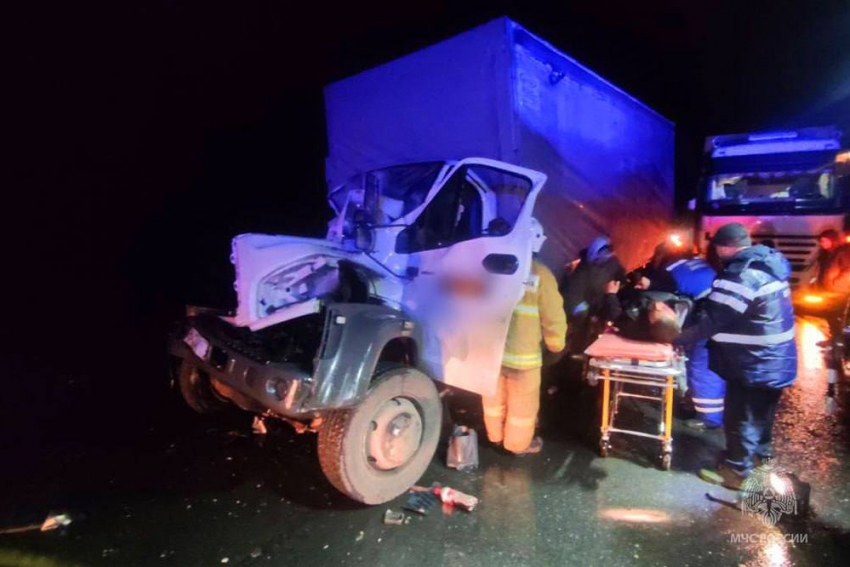 Спасатели МЧС деблокировали водителя грузовика, попавшего в ДТП под Новоазовском